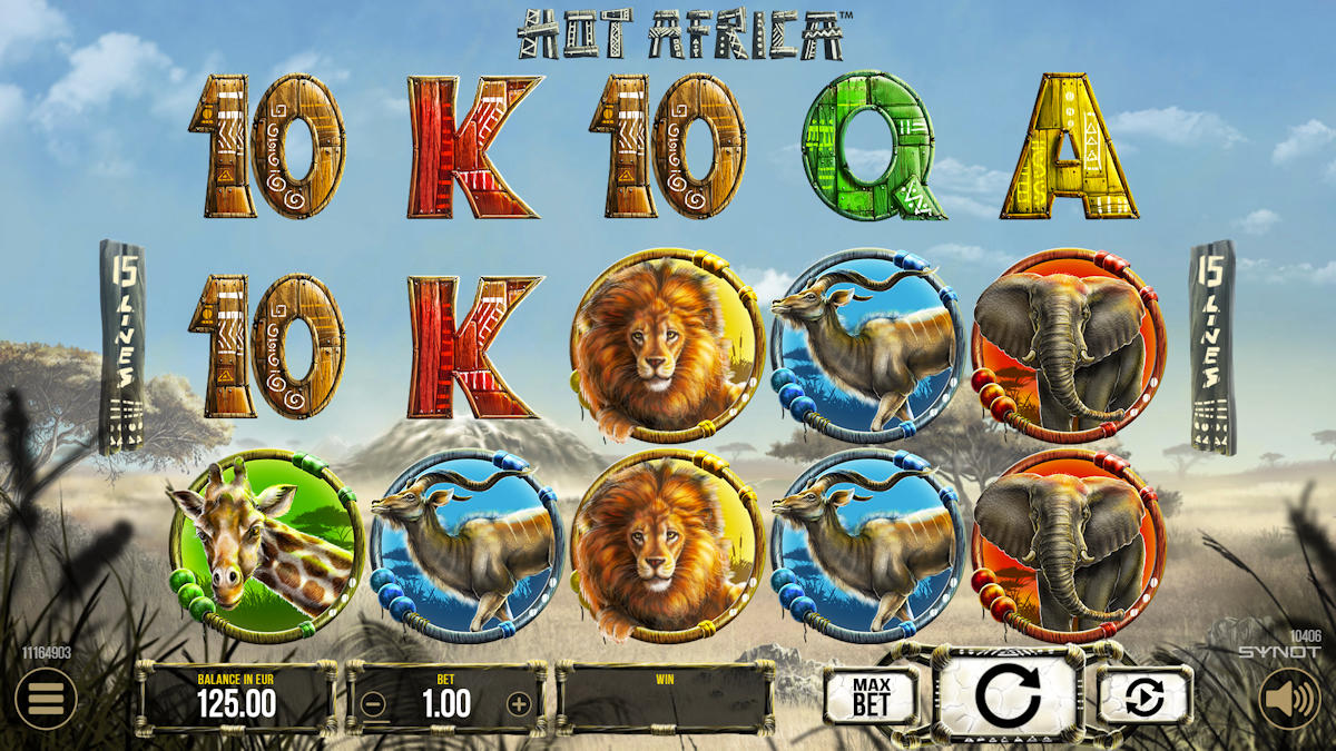 What does the game Hot Africa by Synot Games look like