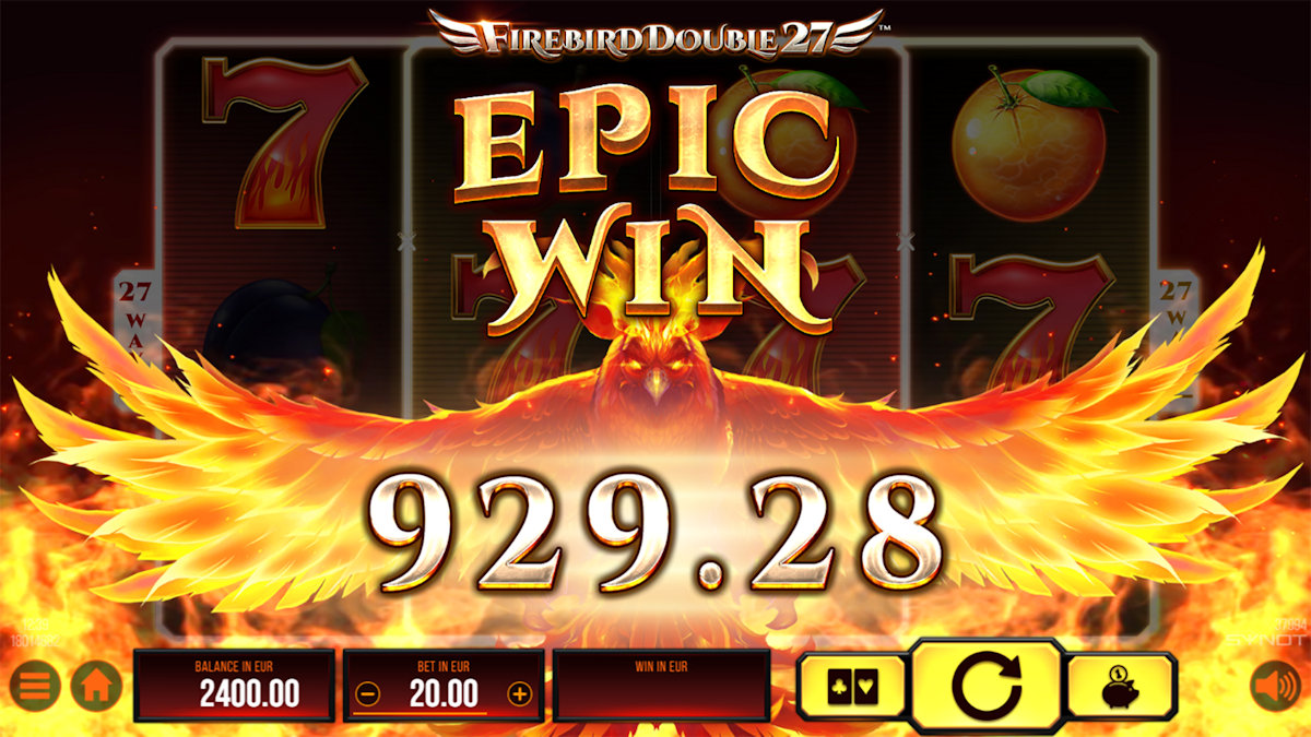 Epic win on Firebird Double 27 slot machine