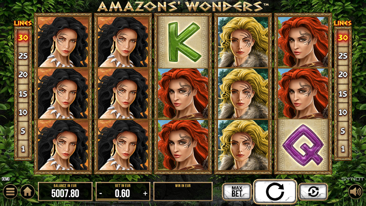 Reels of online slot Amazon's Wonders