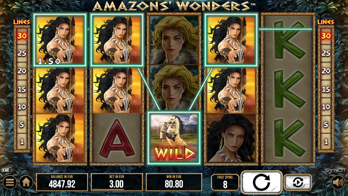 Wild symbol in Amazon's Wonders game by Synot Games