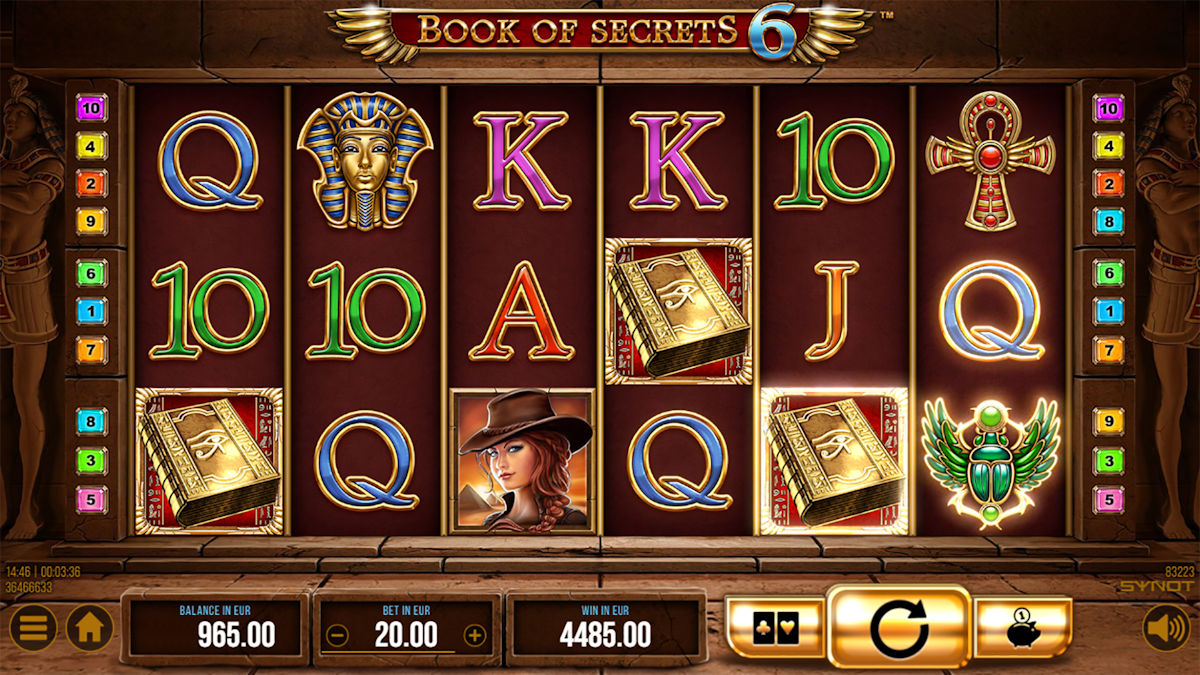 6 reels slot machine Book of Secrets 6